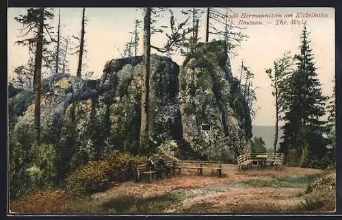 AK Ilmenau /Thr. Wald, Der Grosse Hermannstein am Kickelhahn