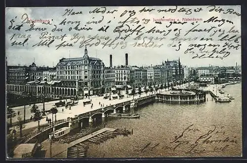 AK Hamburg-Neustadt, Jungfernstieg aus der Vogelschau