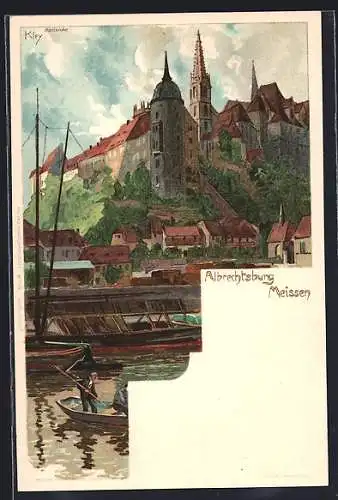 Künstler-AK Heinrich Kley: Meissen, Die Albrechtsburg