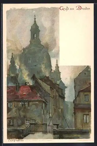 Künstler-AK Karl Mutter: Dresden, Frauenkirche