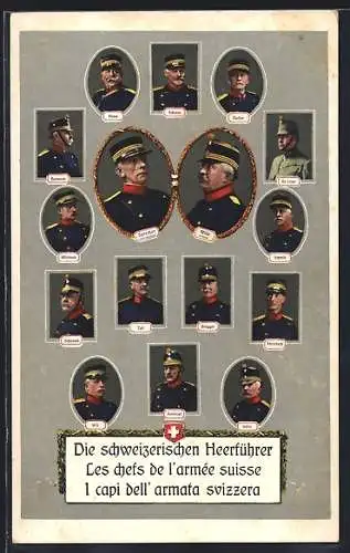 AK Die schweizerischen Heerführer Schmid, Steinbuch und Egli