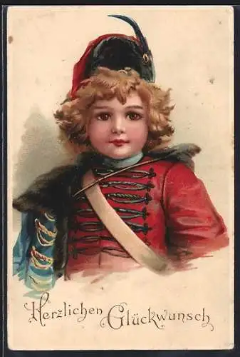 AK Junger Soldat in Uniform, Glückwunsch
