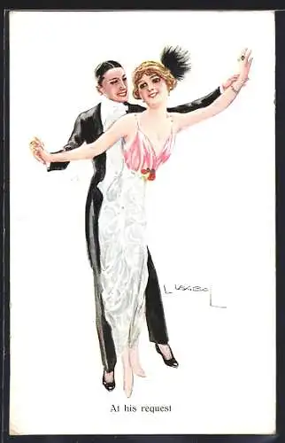 Künstler-AK Luis Usabal: Paar schwingt das Tanzbein