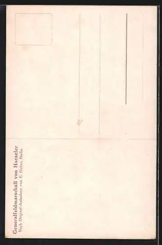 AK Generalfeldmarschall von Haeseler, in Uniform, Orden, Eisernes Kreuz