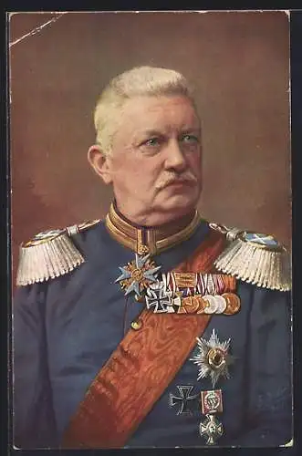 AK Generalfeldmarschall von Bülow in Uniform mit Abzeichen und Orden