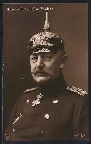 AK Generalstabschef v. Moltke, Portrait in Uniform mit Orden
