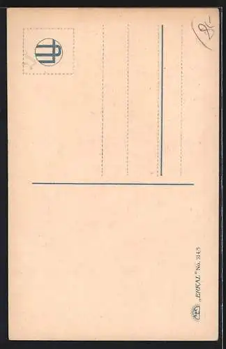 Künstler-AK Luis Usabal: Elegante junge Dame besprüht sich mit Parfüm