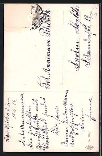 Künstler-AK Luis Usabal: Frau mit Blumenstrauss