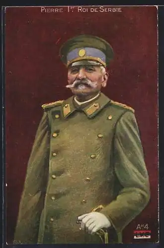AK Pierre Ier, Roi de Serbie, Portrait