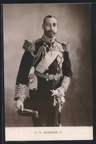 AK Englischer König George V., Portrait in Paradeuniform