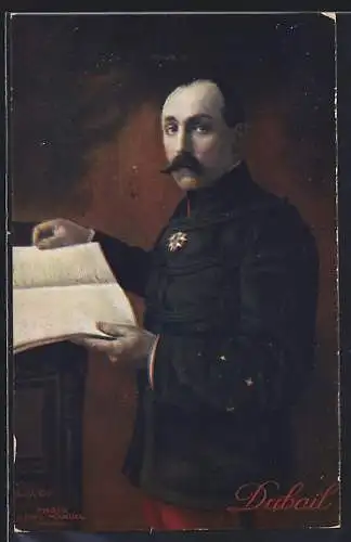 Künstler-AK General Dubail in Uniform