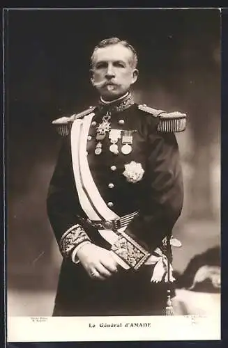 AK General d`Amade, Portrait in Uniform mit Orden