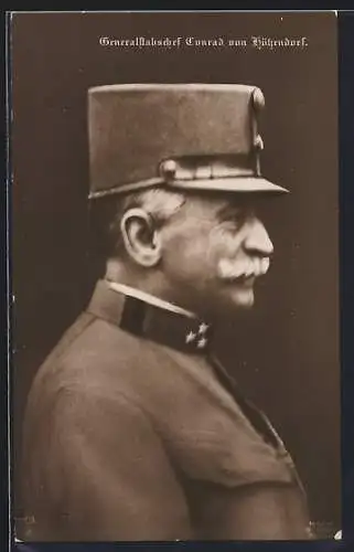 AK Generalstabschef Conrad von Hötzendorf, Seitenportrait in Uniform