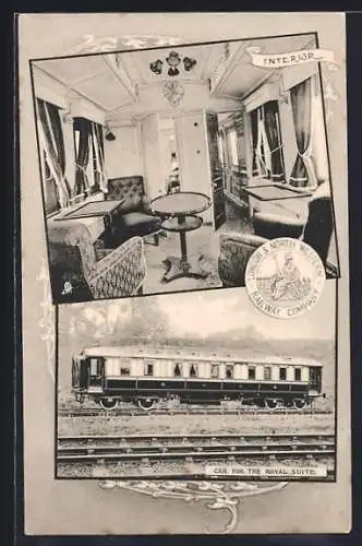AK Railway wagon, car for the royal suite and interior view