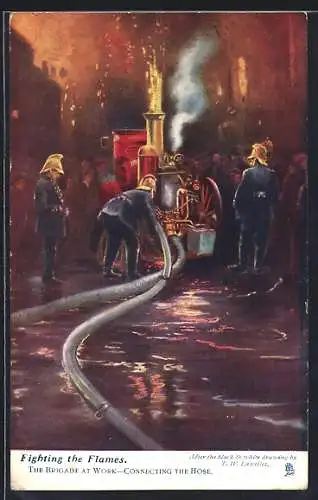 Künstler-AK Les Pompiers au Travail, Feuerwehr