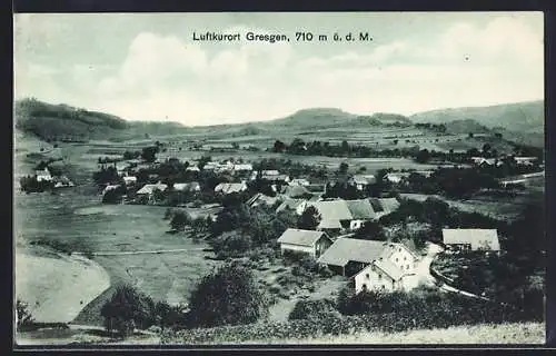 AK Gresgen /bad. Schwarzw., Totalansicht von einem Berg aus