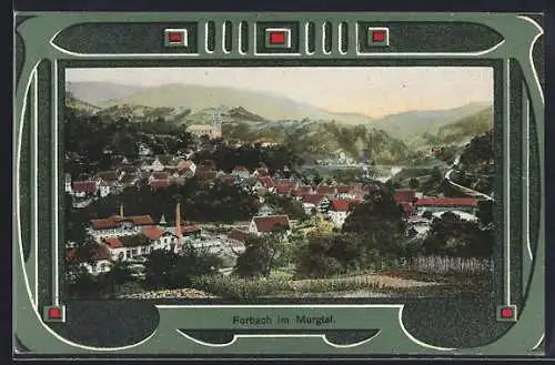 AK Forbach / Murgtal, Panoramablick auf die Ortschaft