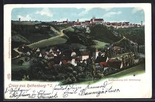 AK Rothenburg / o. T., Blick auf Dettwang