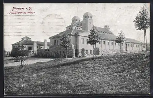 AK Plauen i. V., Feuerbestattungsanlage, Krematorium