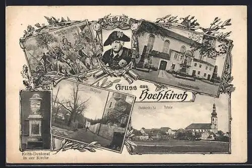 AK Hochkirch i. Sa., Blutgasse, Der alte Fritz, Schlachtdenkmäler, Totale