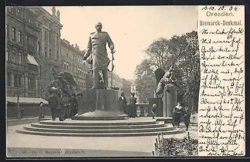 AK Dresden, Bismarck-Denkmal in der Ringstrasse