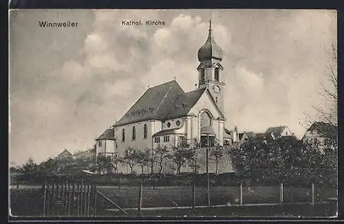 AK Winnweiler, Blick auf die Kathol. Kirche