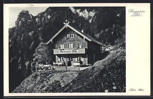 AK Lenggries / Obb., Gasthaus Reiser-Alm