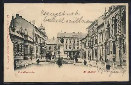 AK Miskolc, Erzsebet-ter um 1900