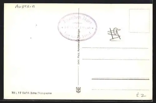 AK Lermoos, Hotel Post mit Blick auf die Zugspitze