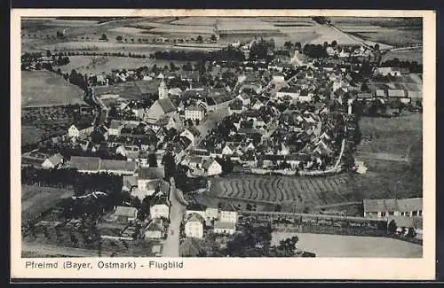 AK Pfreimd i. d. Bayr. Ostmark, Flugbild des Ortes