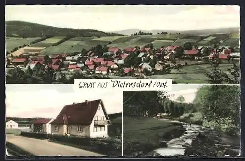 AK Dietersdorf / Schönsee, Gesamtansicht und zwei weitere Ansichten