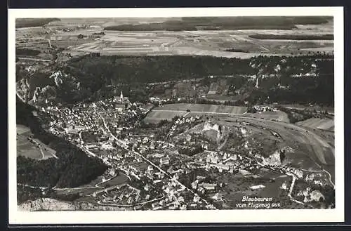 AK Blaubeuren, Totalansicht vom Flugzeug aus