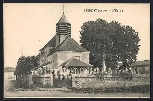 AK Hampigny, L`Église et le cimetière environnant