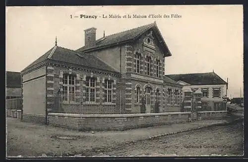 AK Plancy, La Mairie et la Maison d`École des Filles