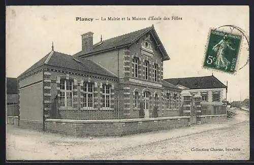 AK Plancy, La Mairie et la Maison d`École des Filles