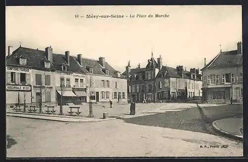 AK Méry-sur-Seine, La Place du Marché
