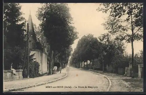 AK Méry-sur-Seine, La Route de Mérygy