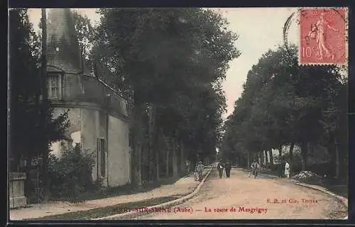 AK Méry-sur-Seine, La route de Mesgrigny