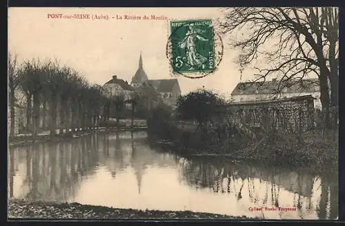 AK Pont-sur-Seine, La Rivière du Moulin