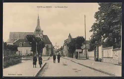 AK Pont-sur-Seine, La Grande Rue