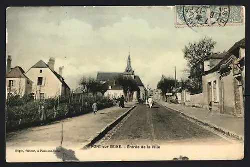 AK Pont-sur-Seine, Entrée de la Ville