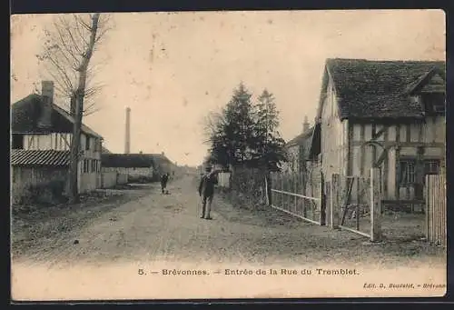 AK Brévonnes, Entrée de la Rue du Tremblet