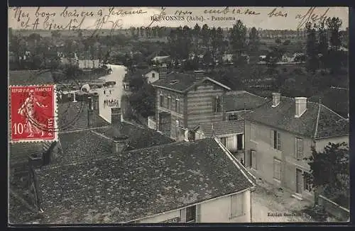 AK Brevonnes, Panorama des Daches und der umliegenden Landschaft