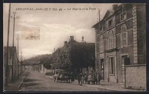 AK Arsonval, La Mairie et la Poste