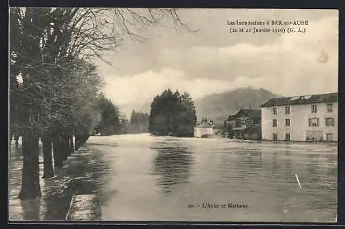 AK Bar-sur-Aube, Les inondations du 20 et 21 janvier 1910