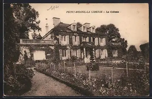 AK Petit-Mesnil-la-Giberie, Le Château et jardin élégant