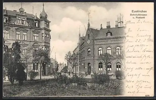 AK Euskirchen, Bahnhofstrasse und Postamt
