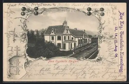 AK Hersfeld, Turnhallen-Einweihung 1904, Neue Turnhalle im Passepartout