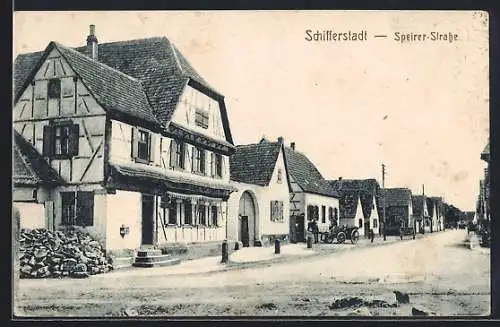 AK Schifferstadt, Partie in der Speyerer Strasse