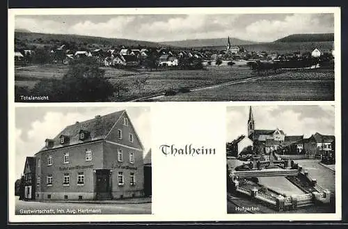 AK Thalheim /Kr. Limburg, Totalansicht, Gastwirtschaft zum Westerwald, Hofgartenmotiv